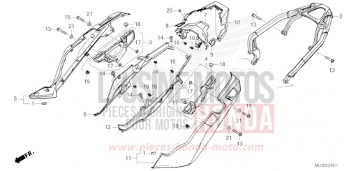 SIDE COVER/REAR CARRIER (2) CRF1100A2P de 2023